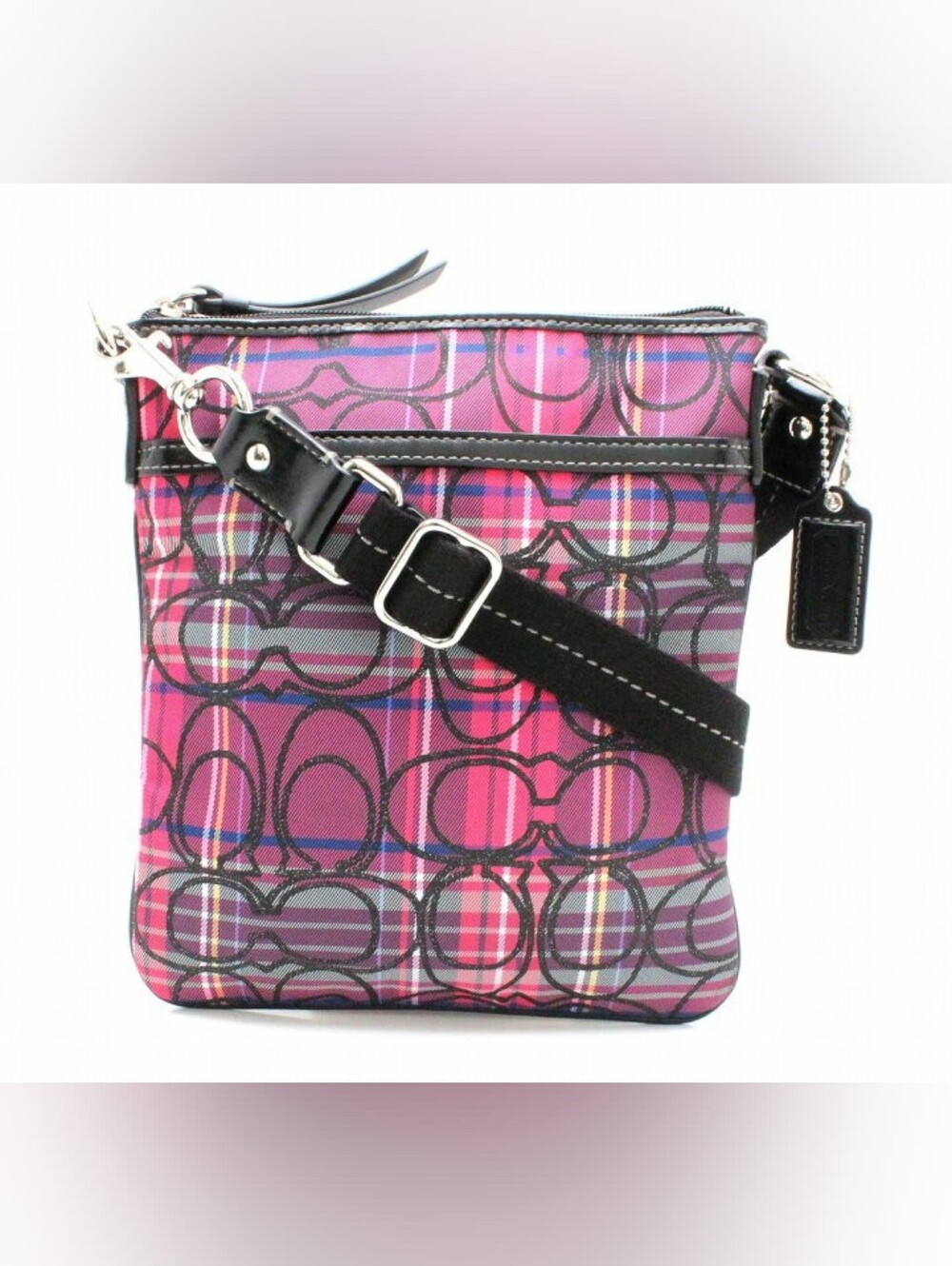 Coach Poppy Vintage Y2K Pink Plaid Monogram Signature Crossbody Bag